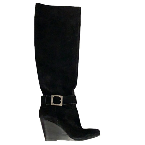 Marco Santi Tall Suede Leather Wedge Boots